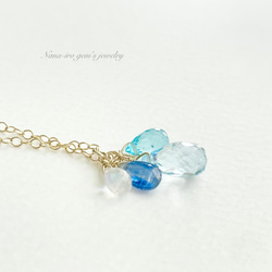 ＊訳あり＊14kgf skybluetopaz × 3stones necklace 7枚目の画像