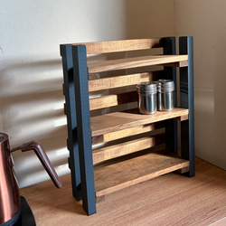 ウッドラック 2段 ブラック 棚 収納 2段ラック 木目調 木製ラック