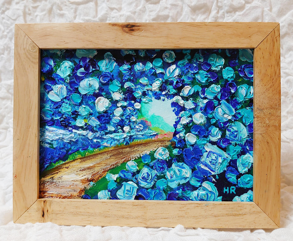 青い花 - 油絵のアートプリント - 花、自然、平和な贈り物