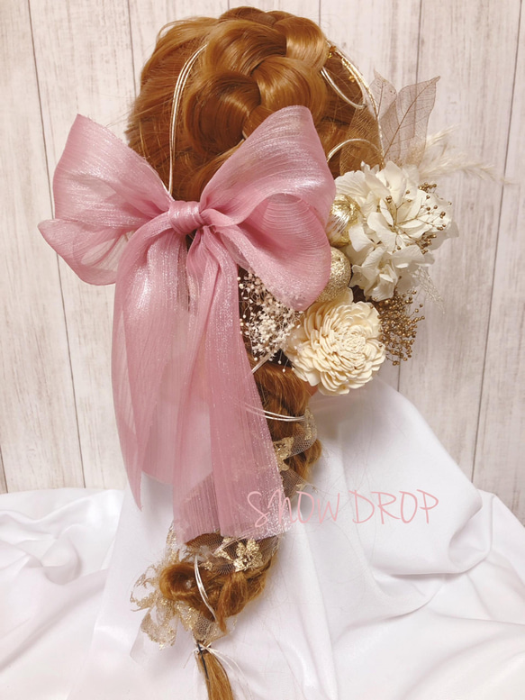 大きなリボン髪飾り♡卒業式髪飾り♡成人式髪飾り♡ブライダル髪飾り♡金箔付き 大きなリボン髪飾り♥️卒業式髪飾り♡成人式髪飾り♡結婚式髪