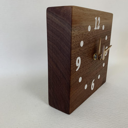 木の時計＜ウォールナット＞・置き時計掛け時計wnc-1121　木製時計 3枚目の画像