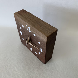 木の時計＜ウォールナット＞・置き時計掛け時計wnc-1121　木製時計 4枚目の画像