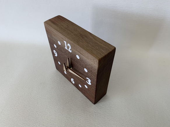 木の時計＜ウォールナット＞・置き時計掛け時計wnc-1121　木製時計 4枚目の画像