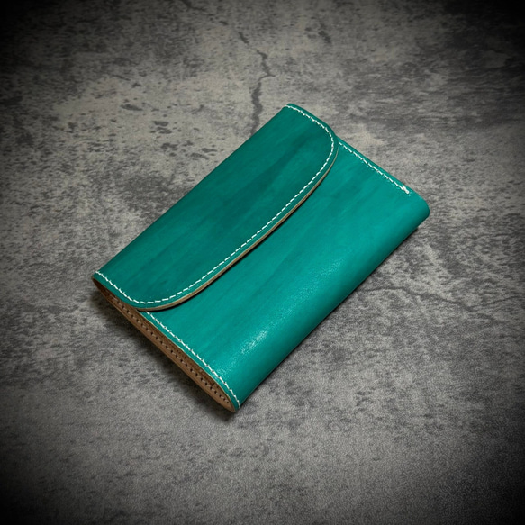 総手縫い ミドルウォレット 財布 フルレザー 本革 牛革 ヌメ革 革財布 栃木レザー 二つ折り 革財布 ヌメ革 ミドルウォレット ミドル財布 本革