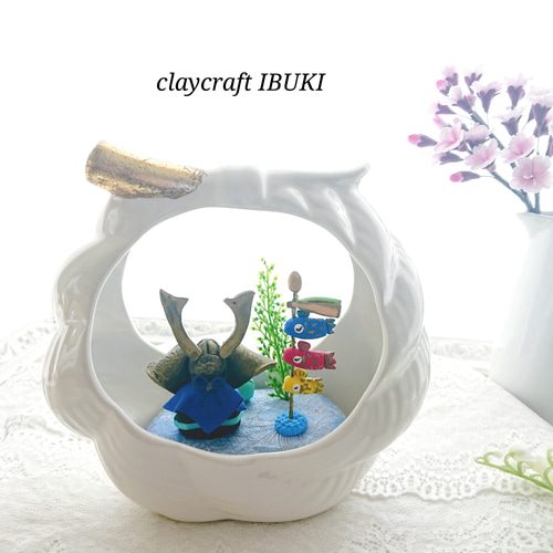クレイフラワー✡兜飾り✡端午の節句✡ハンドメイド