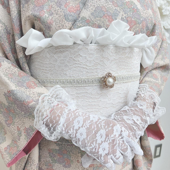 フリル帯揚げ　くしゅくしゅシフォン　帯揚げ　浴衣　着物　和装　卒業式　卒業袴　振袖　成人式　前撮り 2枚目の画像