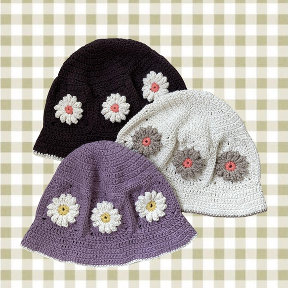 daisy hat/クロシェハット/バケットハット 4枚目の画像