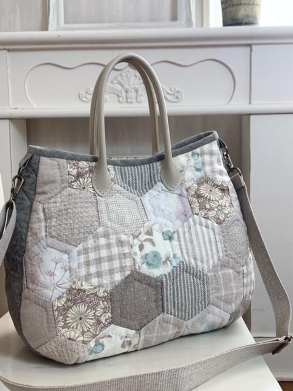 パッチワークバッグ作成キット/ヘクサゴンの2WAYショルダー