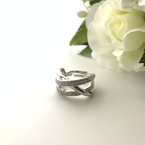 Swarovski Twist Wrap Ring Adjustable Ring Swarovski Voile Ring