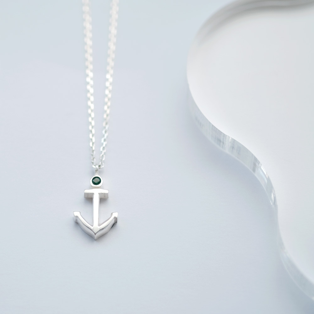 エメラルド イカリ ネックレス シルバー925