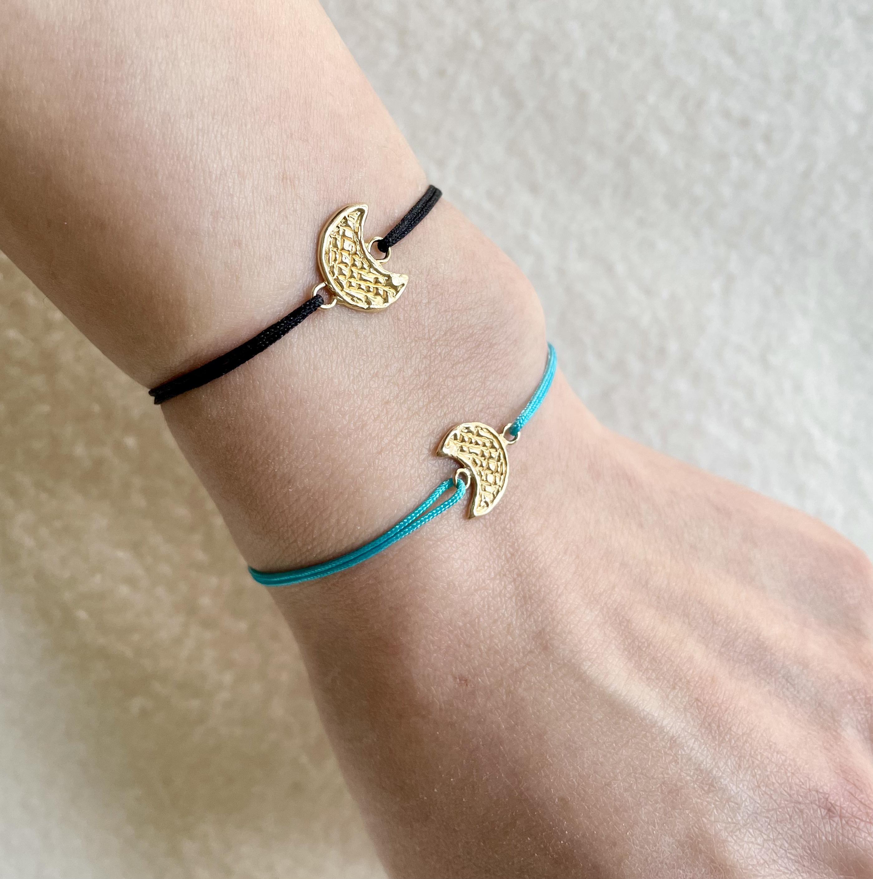 月のコードブレスレット（ワッフル）