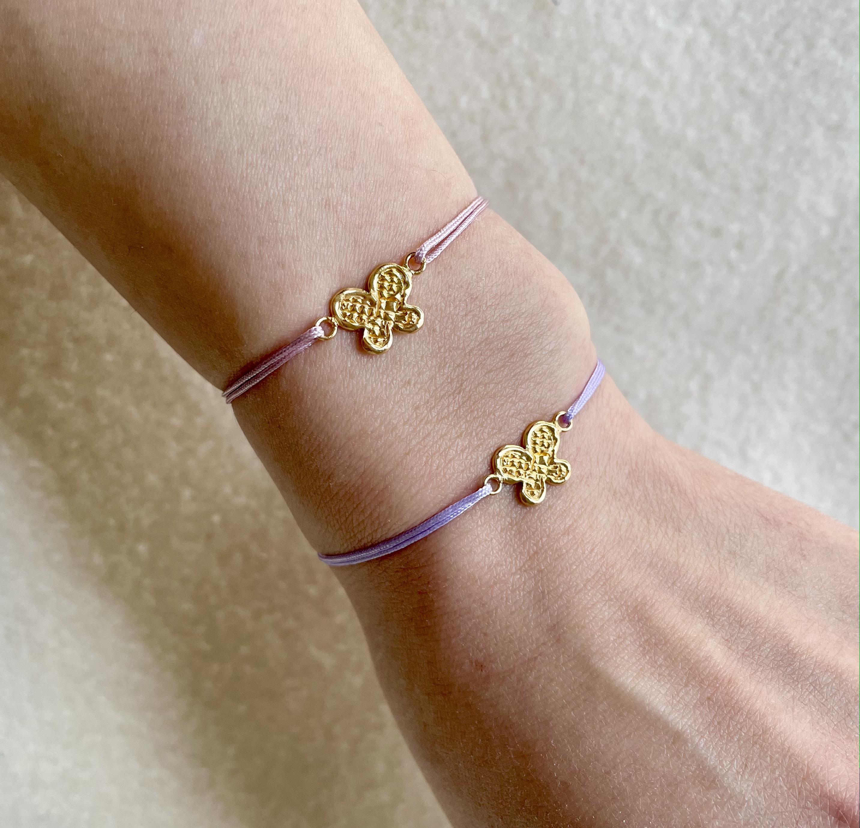 蝶のコードブレスレット（ワッフル）