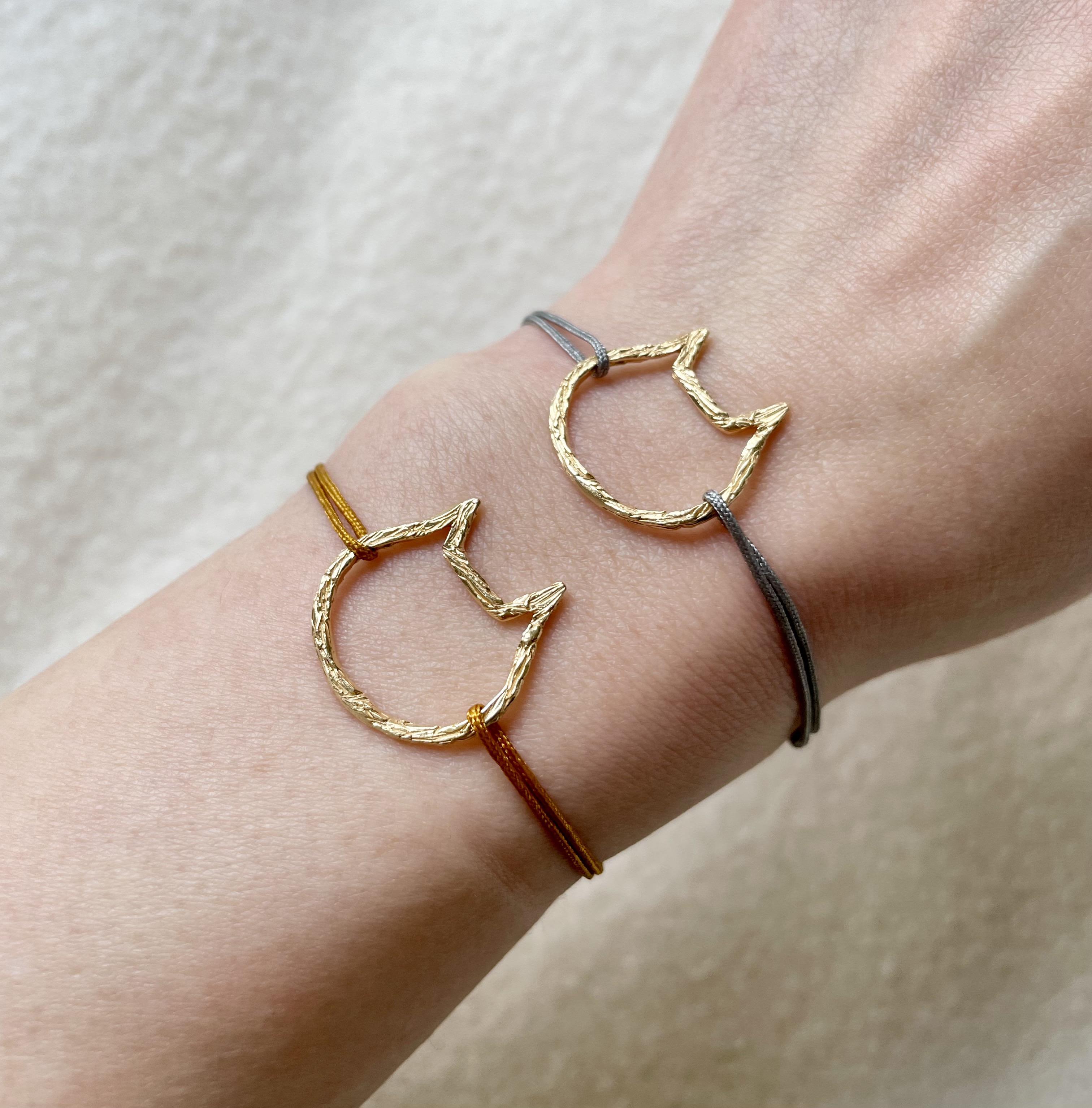 ネコのコードブレスレット（ライン）