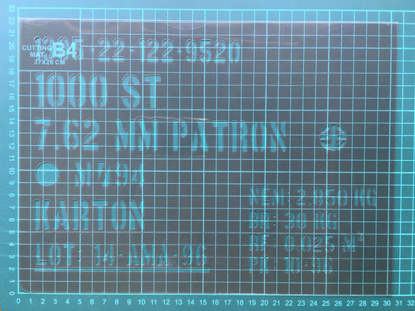 【No.92】 ハンドメイド ステンシルシート アンモボックス ミリタリー 2枚目の画像