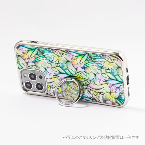 天然貝 螺鈿アート 【iPhone12/13/14/15対応】☆虹の歌（iPhone