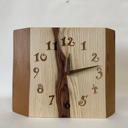 木の時計＜杉＞・掛け時計置き時計suc-140　木製時計 1枚目の画像