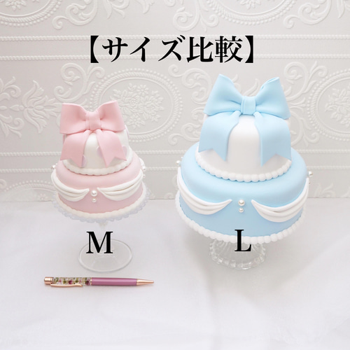 クラシカルリボンのクレイケーキ&マカロンタワーのセット✳︎色 クラシカルリボンのクレイケーキ&マカロンタワーのセット✳︎色