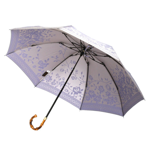 ※重複品のため購入不可※【晴雨兼用折りたたみ傘】kirie バラ ロイヤルパープル 3枚目の画像
