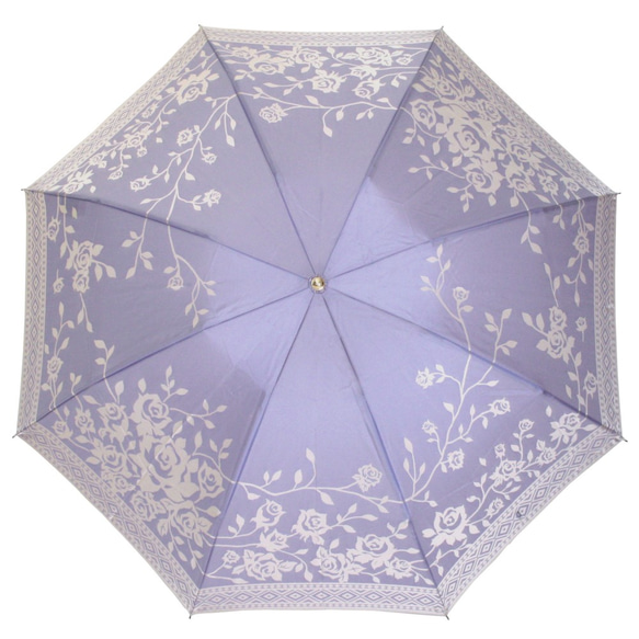 ※重複品のため購入不可※【晴雨兼用折りたたみ傘】kirie バラ ロイヤルパープル 4枚目の画像