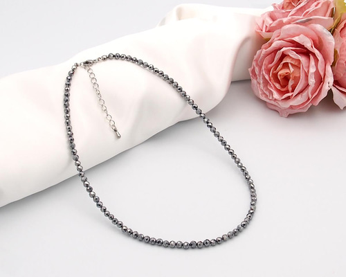【11/15まで出品】テラヘルツ ネックレスとブレスレットセット 純度99％テラヘルツネックレス ミラーカット4mm玉 ストレートデザイン