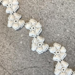 【再販】2m コットンケミカルレース 小花柄 モチーフ 日本製 lace-No,092 2枚目の画像