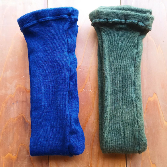 做舊色 x 靛藍染色柔軟羊毛緊身褲* 植物染色羊毛緊身褲 國內冬季口角 第3張的照片