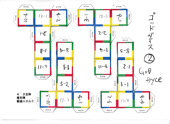 GOD's DISE 8キューブパズル　＆　素数と魔方陣１冊 11枚目の画像
