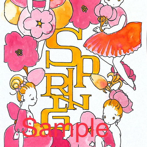 イラスト 春の妖精たち 絵画 yahiroemi 通販 13492754｜Creema