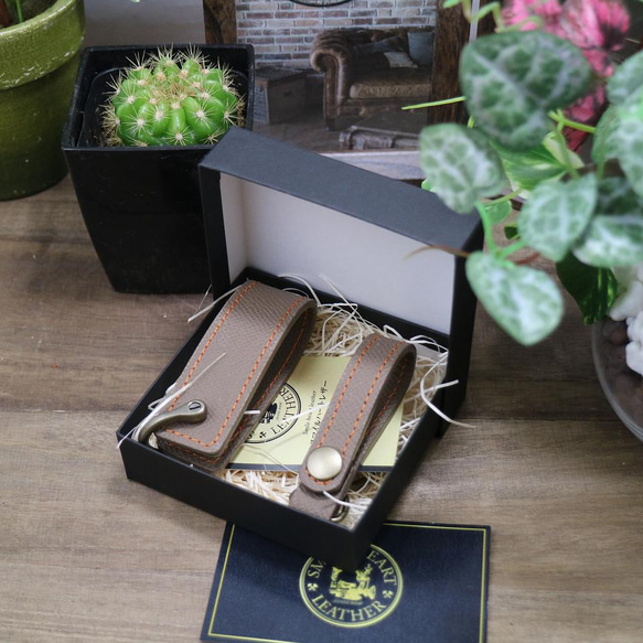オリジナルのキーケースを作ろう・贈ろう手のひらサイズのカラフルキーケース　欧州産皮革　カラー：フェアリーブルー 12枚目の画像