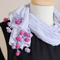 [Resale] OYA Chiffon shawl [ROSE] Pale Iris 第3張的照片