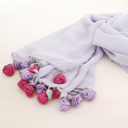 [Resale] OYA Chiffon shawl [ROSE] Pale Iris 第6張的照片