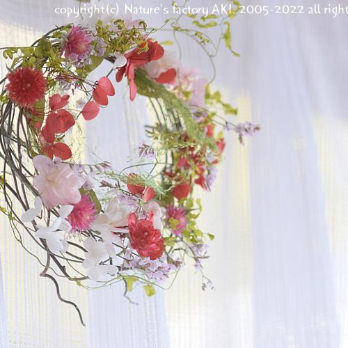 福袋＊いちご色＆あじさいミニリース＊自然素材 リース Nature 