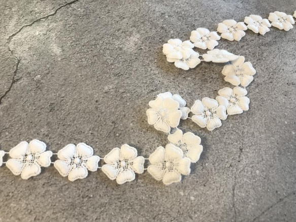 【再販】2m コットンケミカルレース 5弁の花柄 モチーフ 日本製 lace-No,096 7枚目の画像