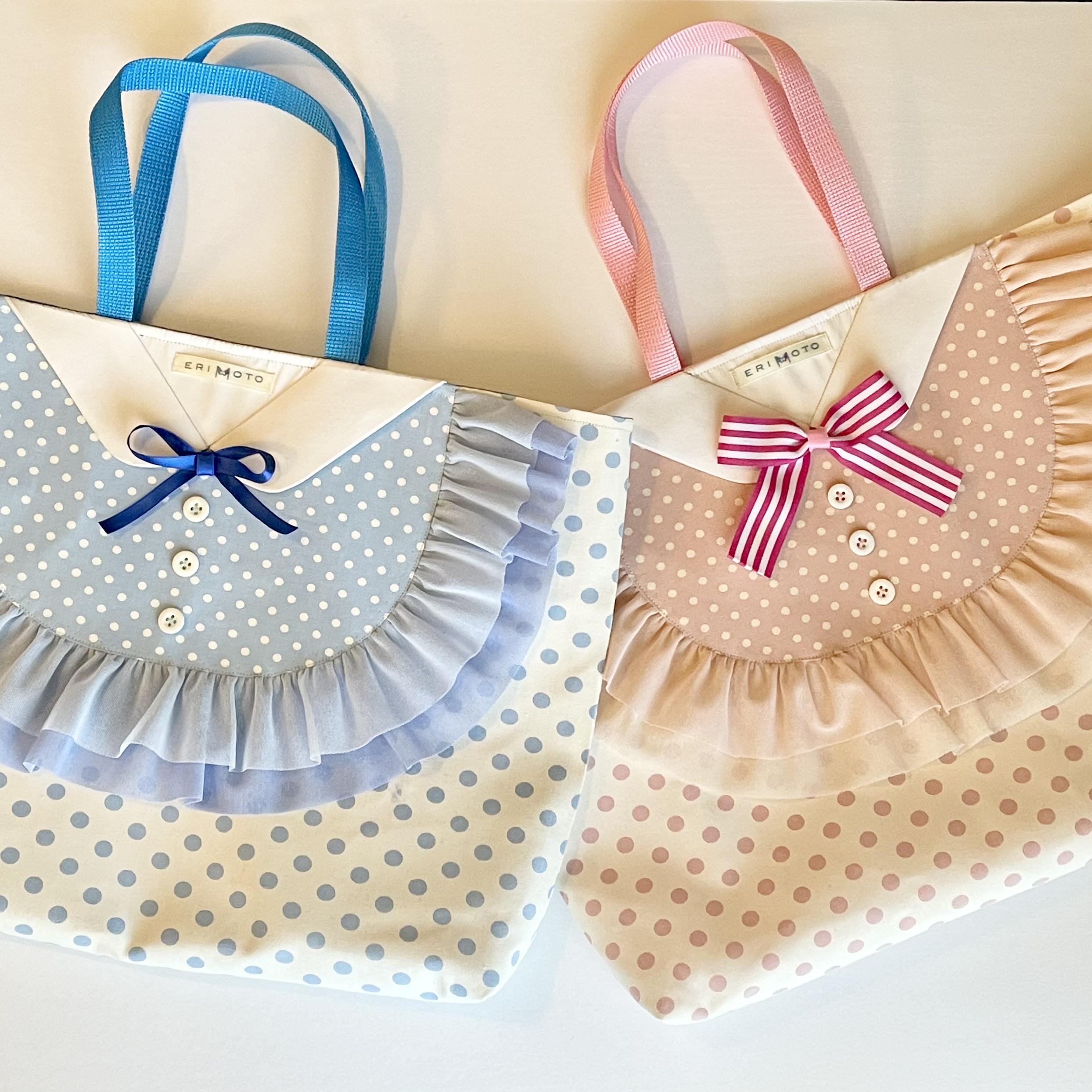 《特典付き》ブラウスときめきフリル レッスンバッグ 入園入学セット ピンクorブルー