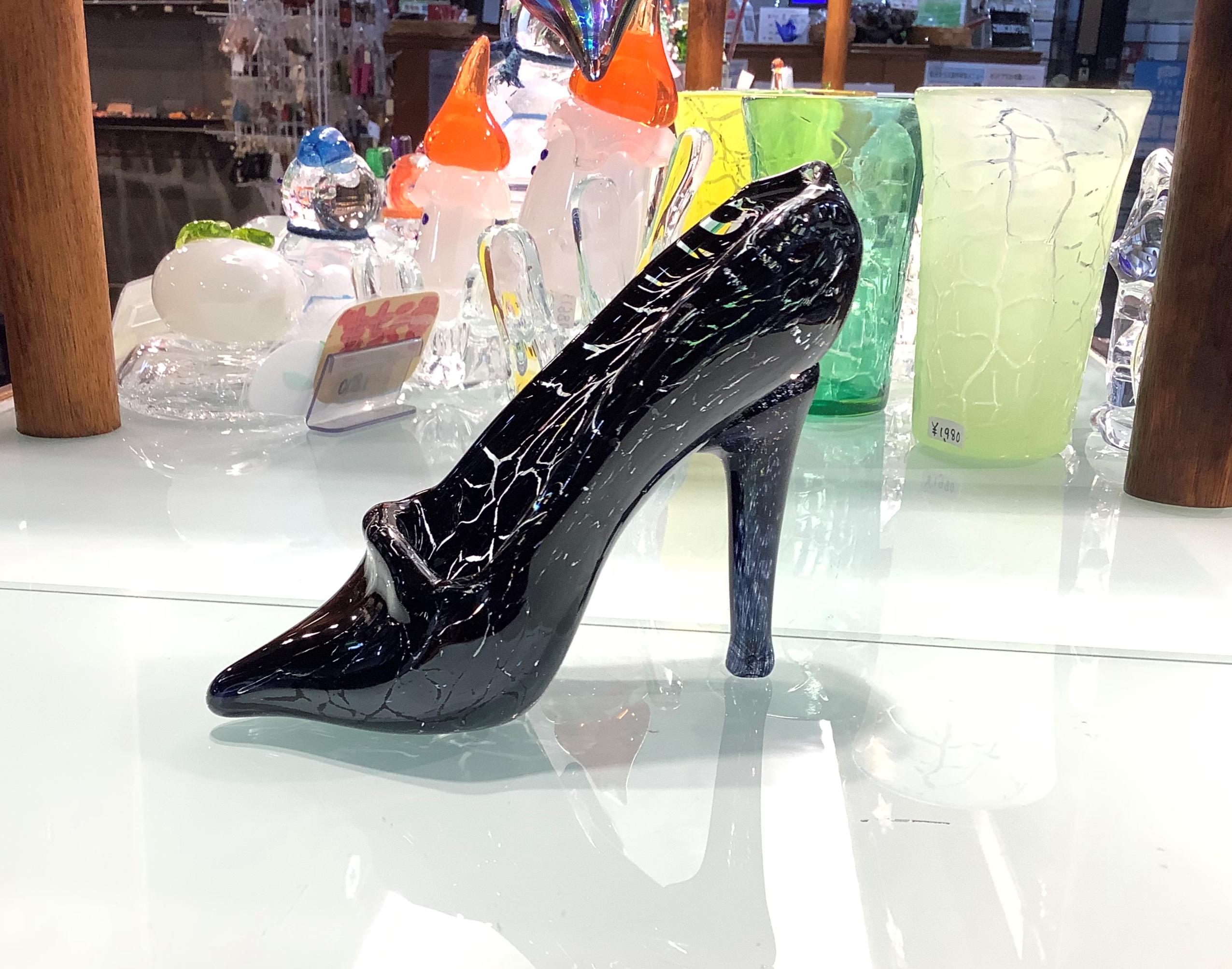 1点物★手作り　ガラスの靴（指輪入れにピッタリ）ブラック 9,636円