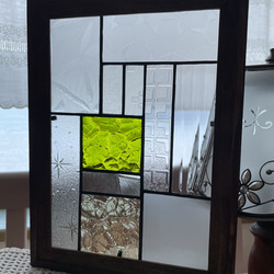 ステンドグラス　パネル　昭和レトロ　ガラス引き戸 2枚目の画像