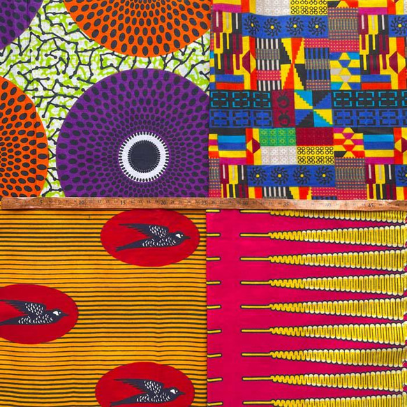 ハギレセット＊4枚組  生地  アフリカ布 アフリカン 小物作り ハンドメイド 手作り 手芸用品 布 a802304 2枚目の画像