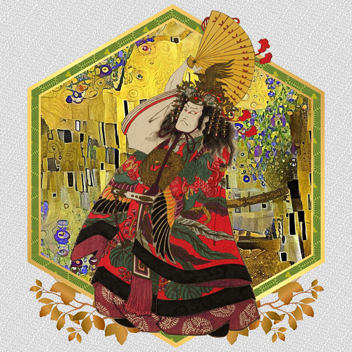 浮世絵～歌舞伎役者／Tシャツ 和風 和柄 歌舞伎 浮世絵 クリムト