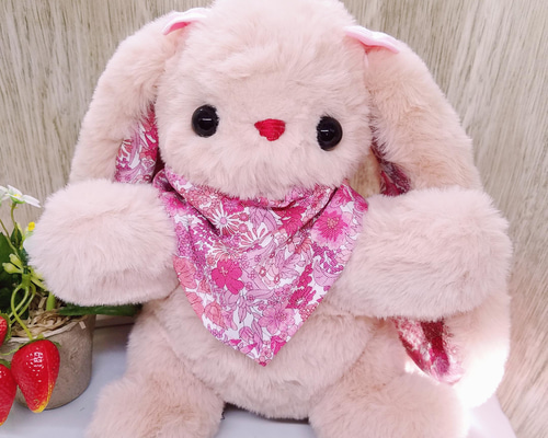 リラ　300% ピンク垂れ耳うさぎ ぬいぐるみ、うさぎ、垂れ耳、リバティ、ベージュピンク、 ぬいぐるみ