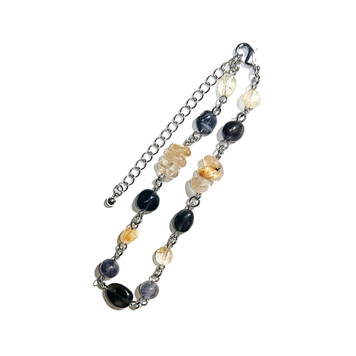 アイオライトとルチルクォーツのブレスレット ブレスレット T