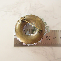 SALE 寒色系のお花ブローチ（K1082) 5枚目の画像