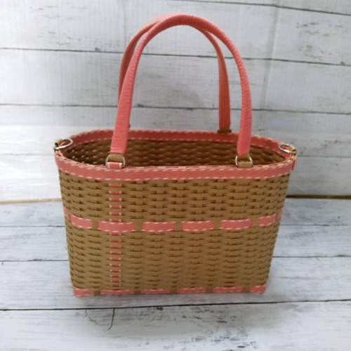 クラフトかごバッグ（M）クラフト＆ステッチ桃香 かごバッグ kagibari