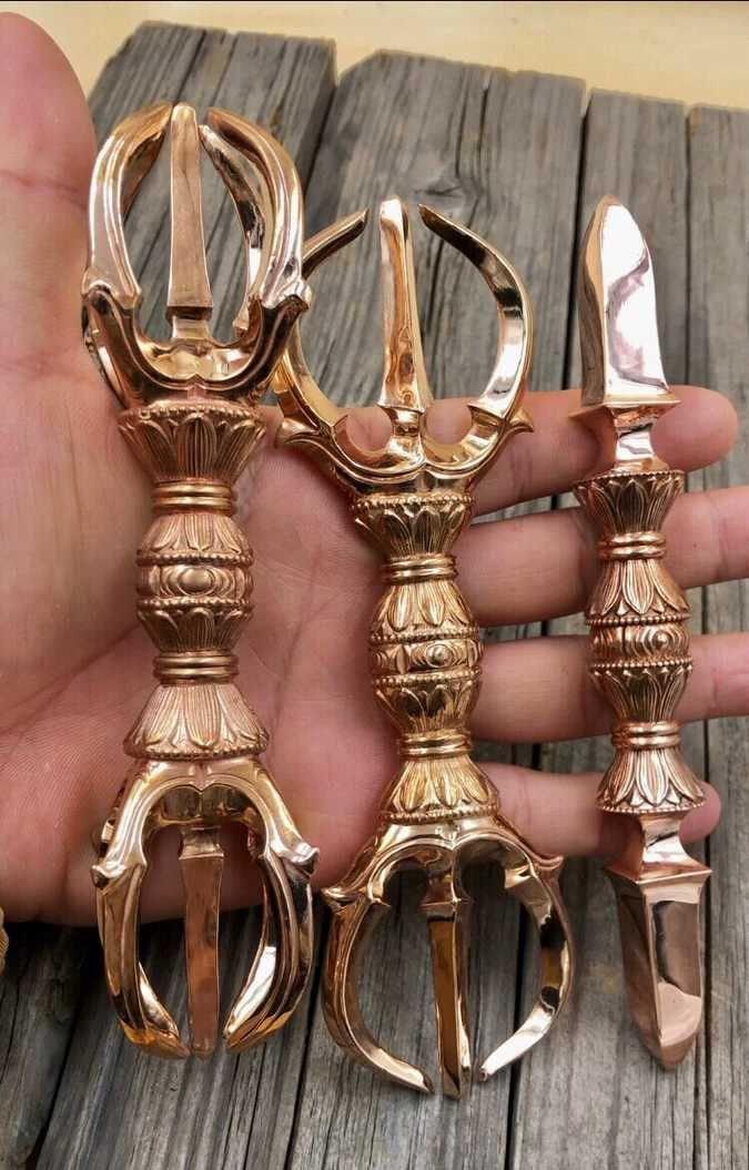 チベット法器 真言宗 3点セット 独鈷杵 三鈷杵 五鈷杵 金剛杵 真鍮製 チベット法器 真言宗 セット 独鈷杵 三鈷杵 五鈷杵 金剛杵 真鍮製