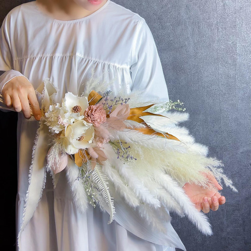 受注制作】“stylish” ココフラワー×くすみピンク ニュアンスブーケ  