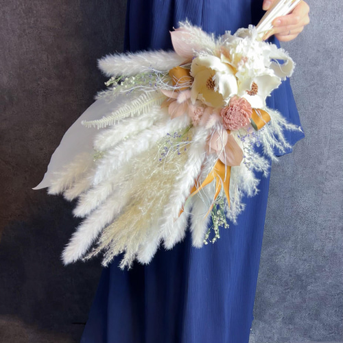 受注制作】“stylish” ココフラワー×くすみピンク ニュアンスブーケ  