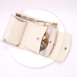 【スペシャル】型押しと箔押しのコロンとしたミニ財布(シルバー） 4枚目の画像