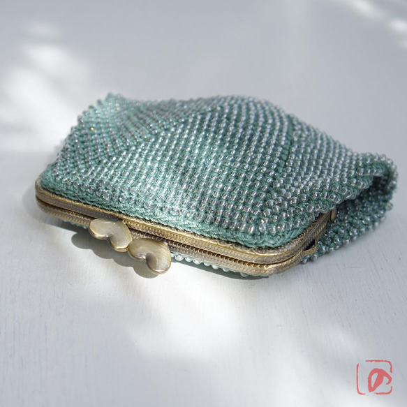 Ba-ba handmade Beads crochet square pouch No.1618 第3張的照片