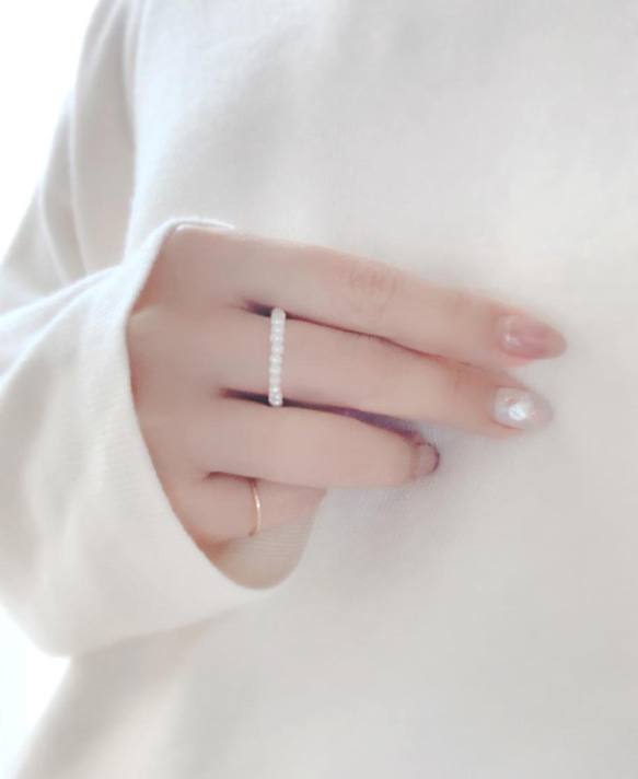 小さな淡水パール14kgf Slide ring❤︎ 5枚目の画像