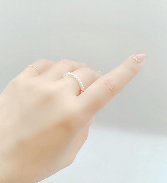 小さな淡水パール14kgf Slide ring❤︎ 3枚目の画像