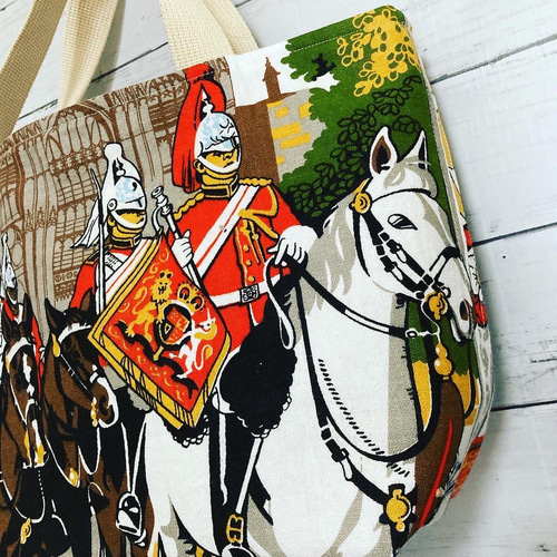 馬柄 ヴィンテージキッチンクロス トートバッグ トートバッグ